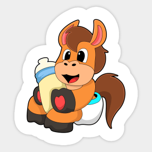 Horse with Baby bottle Sticker